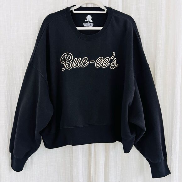 Buc-ee's Black Oversize Sweatshirt Soft Cozy Fun Merch - Womens Size XL - Picture 1 of 7